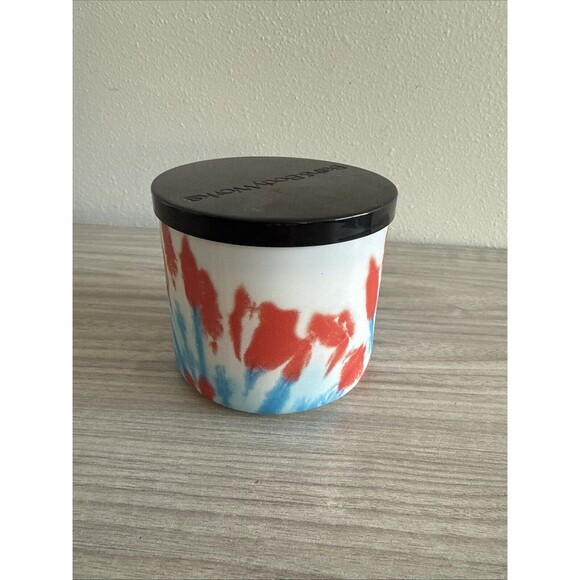 Bath & Body Works "Blue Raspberry Snow Cone" Tie Dye 3-Wick Scented Candle Home - Picture 4 of 5